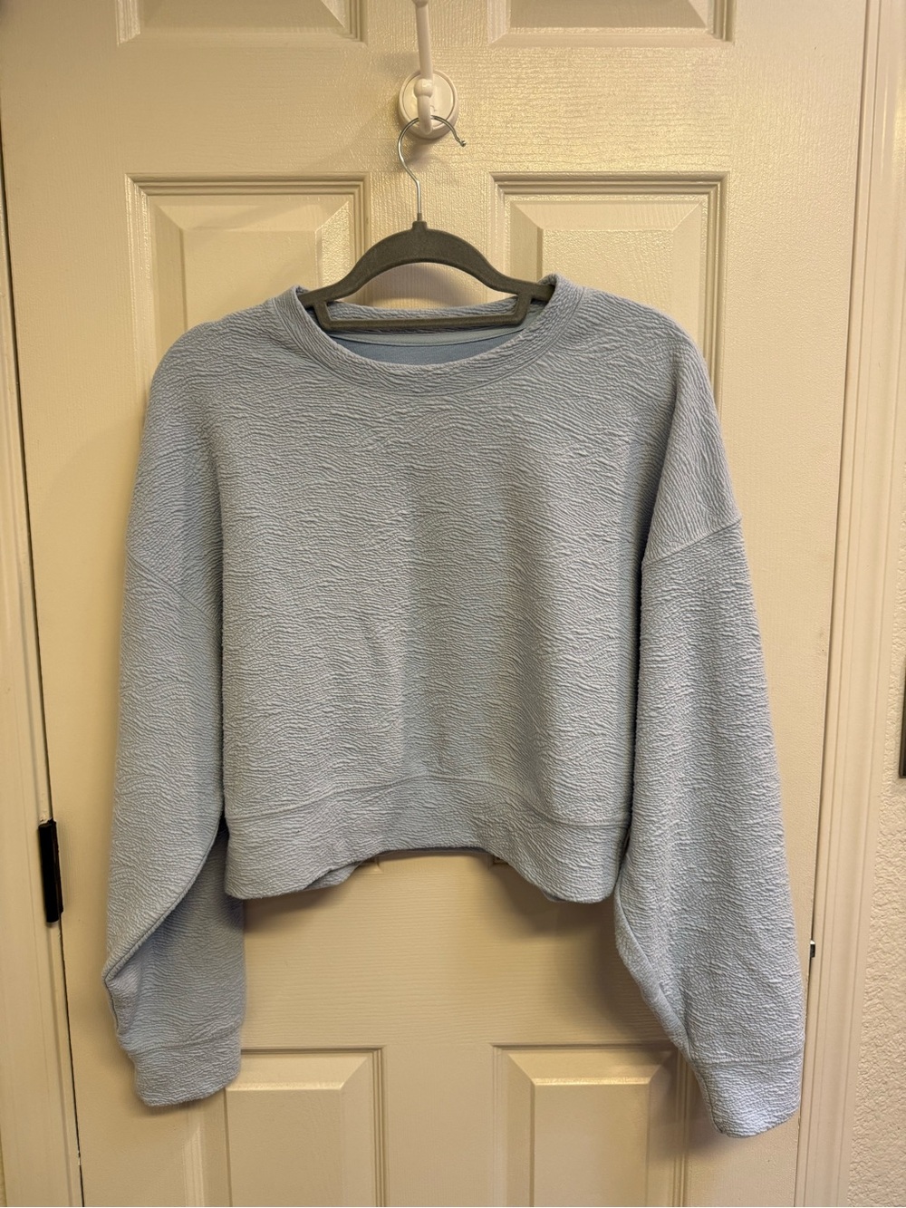 Altar'd State Powder Blue Textured Crewneck Sweater